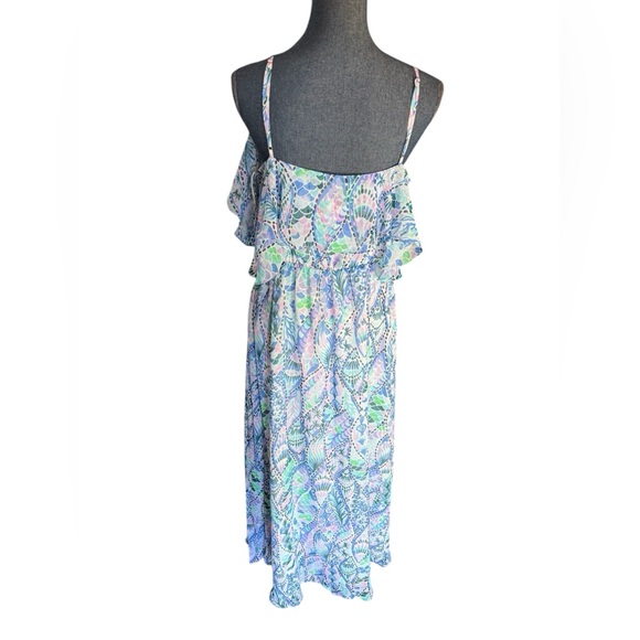 Lilly Pulitzer Zadie Maxi Dress Tails Of The Sea Purple Blue Green Size Large - Picture 6 of 13